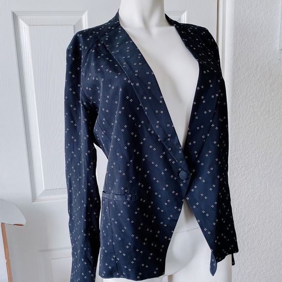 Flynn Skye Navy Blue Dot Blazer Jacket - Picture 7 of 11